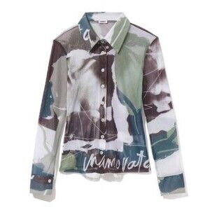 Inamorata by Emily Ratajkowski Wilcox Button Up Retro 90s Vibe M Soft Grunge